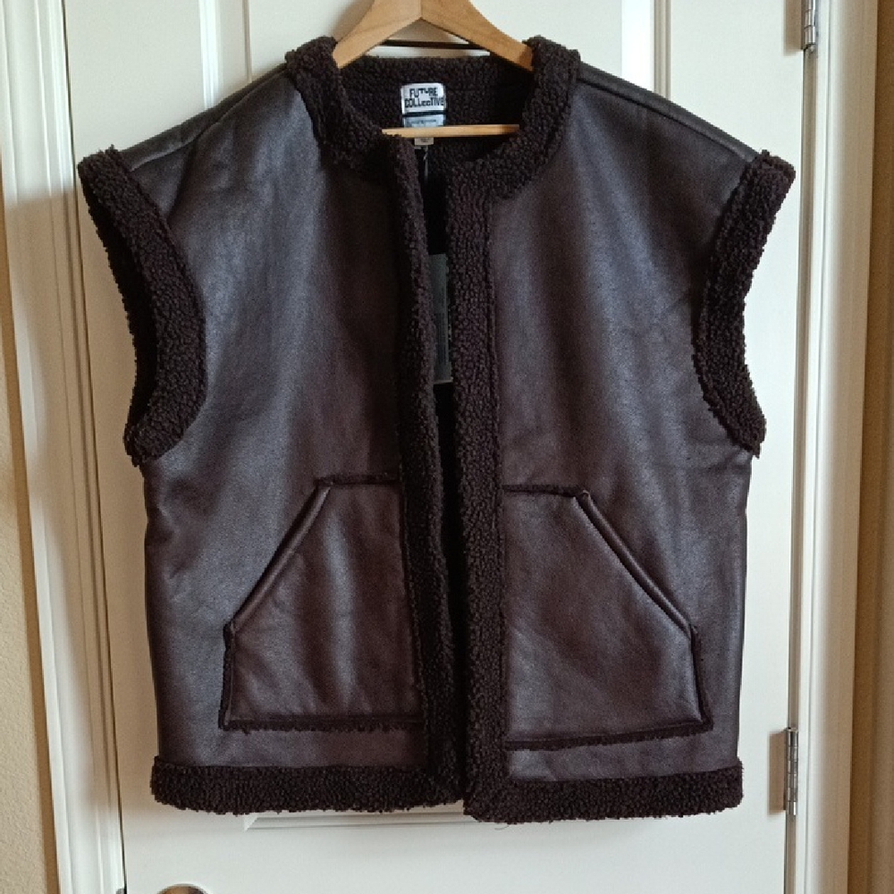 Future Collective Target Brown Lined Leather Vest